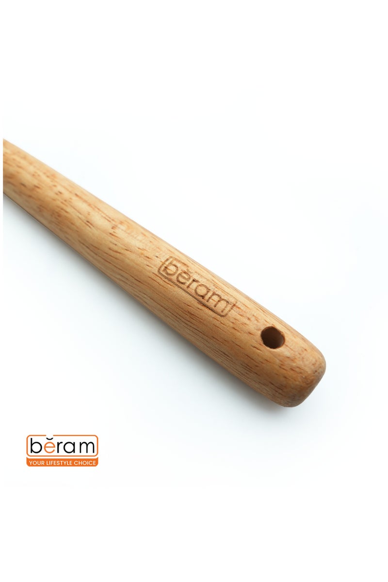 Beram  Silicone Kitchen Utensil Set  Heat-Resistant Cooking Tools with Stainless Steel & Wooden Handles  BPA-Free, Non-Stick Safe for cooking baking & more.(BEIJE) (Single Slotted Turner) - Image 3