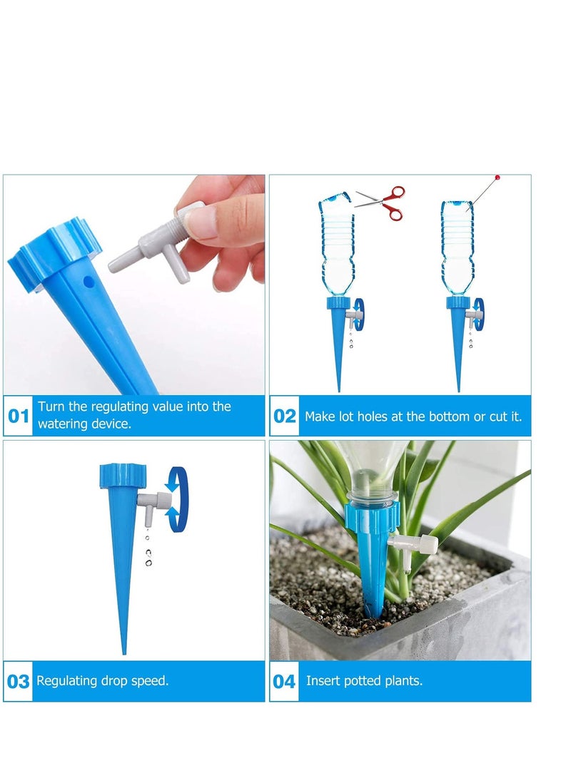 Self-Watering Spikes with Adjustable Slow Release Control Valve - Perfect for Effortless Plant Care (Green & Blue) - Image 4