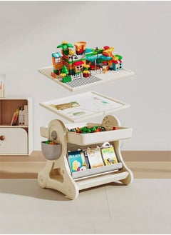 منضدة نشاط للأطفال مع كراسي واحدة وسطح مكتب مكون من كتلة مع صناديق تخزين kids activity table set with one chairs and building block desktop with storage boxes