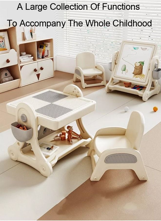 شيانغ يو - منضدة نشاط للأطفال مع كراسي واحدة وسطح مكتب مكون من كتلة مع صناديق تخزين kids activity table set with one chairs and building block desktop with storage boxes - Image 1
