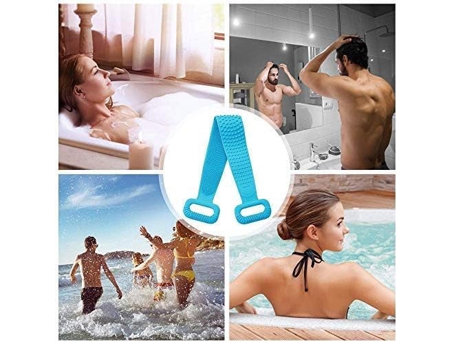 McFarlane Silicone Body Back Scrubber, Double Side Bathing Brush for Skin Deep Cleaning Massage, Dead Skin Removal Exfoliating Belt for Shower, Body Brush for Bathing - Image 5
