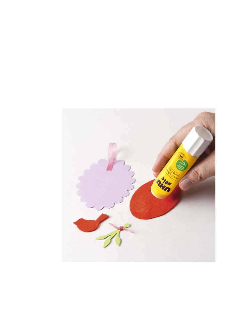 UHU STIC، الغراء المثبت - يلتصق بقوة وسرعة ودائم، بدون مذيبات، 21 جرام، 12 قطعة، أبيض - Image 5