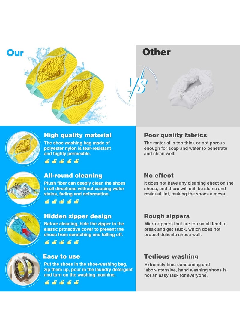 Shoe Washing Machine Bag, Sneaker Laundry Bag for Shoes, Reusable and Durable Shoe Laundry Bag for Washer and Dryer, for All Shoe Types and Sizes, 2PCS  - Image 2