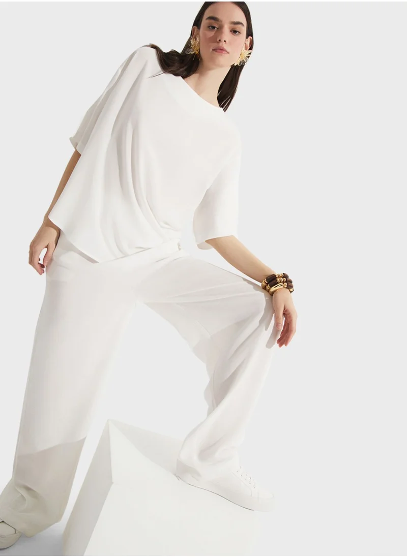 جون High Waist Pants & Top Set