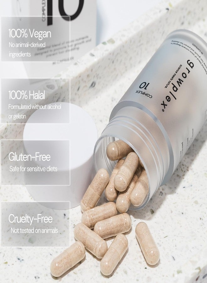 GROWPLEX Complex10 Hair Support Supplement with Biotin, Collagen & 10 Essential Nutrients – Supports Healthy, Stronger-Looking Hair – 30 Capsules for Men & Women - Image 5