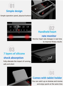 Home Folding Treadmill Led Fitness Equipment 1-12 Km/H 120 Kg Maximum Load Bearing Bluetooth Music 2.0hp 400w With Ipad Stand Heart Rate Detection Suitable For Gym Home Metal Frame - pzsku/Z3828244C72D72E3D8722Z/45/_/1715754829/58ef0c1a-e151-487b-8d84-fdbb101daae5