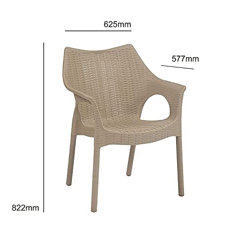 SkyGlamour Supreme Cambridge Heavy Durable Plastic Chair with Steel Legs for Home, Office, Garden and Restaurents (Pack of 1, Beige) - Image 5