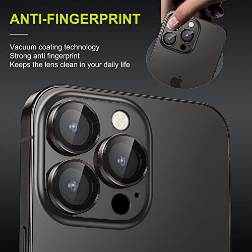 WSKEN for iPhone 14 Pro/iPhone 14 Pro Max Camera Lens Protector,[Night Shooting Mode] HD Tempered Metal Glass Camera Screen Protector Cover Film Accessories, Black - Image 4