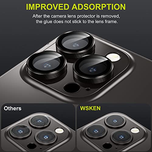 WSKEN for iPhone 14 Pro/iPhone 14 Pro Max Camera Lens Protector,[Night Shooting Mode] HD Tempered Metal Glass Camera Screen Protector Cover Film Accessories, Black - Image 5
