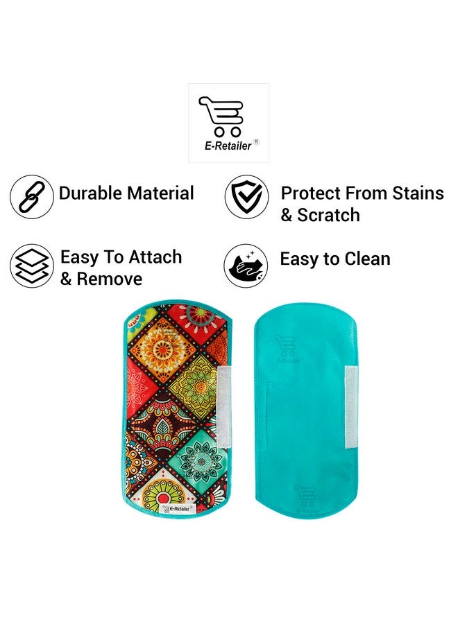 E-Retailer® Polyester 3-Layered Digital Printed Fridge Handle Cover Set of 2Pcs. For Refrigerator and Microwave oven (Color-Multicolor Ethnic, Size-12x6 Inches) - Image 4