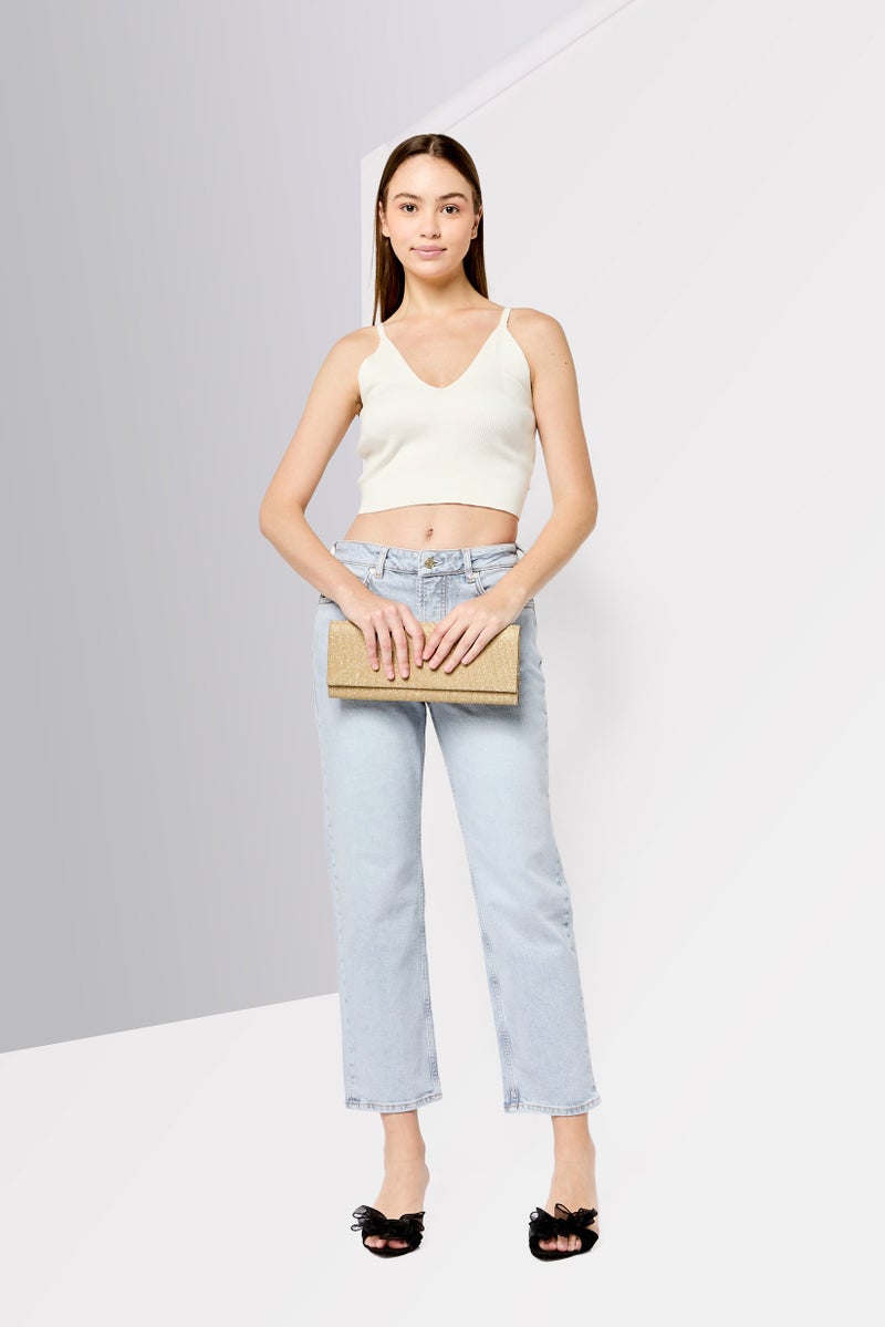 Scotch & Soda Women Straight Fit High Rise Washed Stretchable Jeans, Light Grey - Image 2