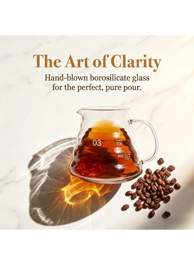 CRISTAL Luxury 800ML transparent borosilicate cloud coffee pot, elegant handmade brewing coffee pot, shared karaoke, suitable for family coffee shops - Image 1