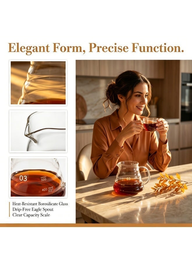 CRISTAL Luxury 800ML transparent borosilicate cloud coffee pot, elegant handmade brewing coffee pot, shared karaoke, suitable for family coffee shops - Image 2