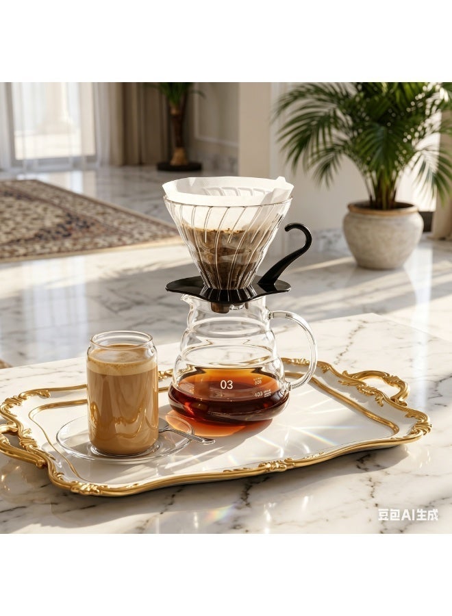 CRISTAL Luxury 800ML transparent borosilicate cloud coffee pot, elegant handmade brewing coffee pot, shared karaoke, suitable for family coffee shops - Image 4