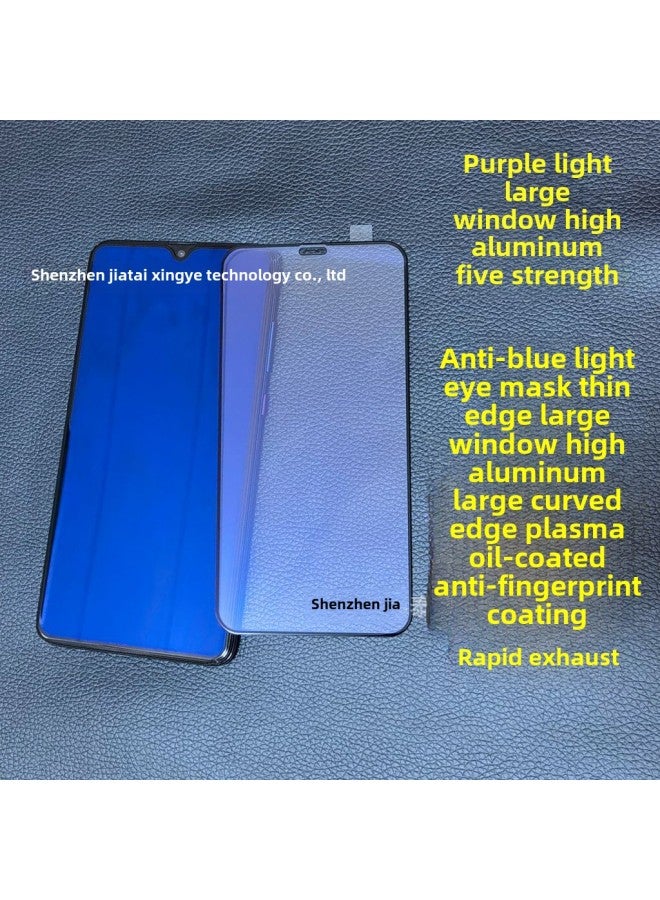 Applicable To Apple 14 Large Window Purple Light IPhone13pro High Aluminum Five Strong Anti Blue Light 12 11 XR 8Plus-Color:Purple Light Large Window High Aluminum Five Strong Black-Size:Apple 12PROMAX - Image 2