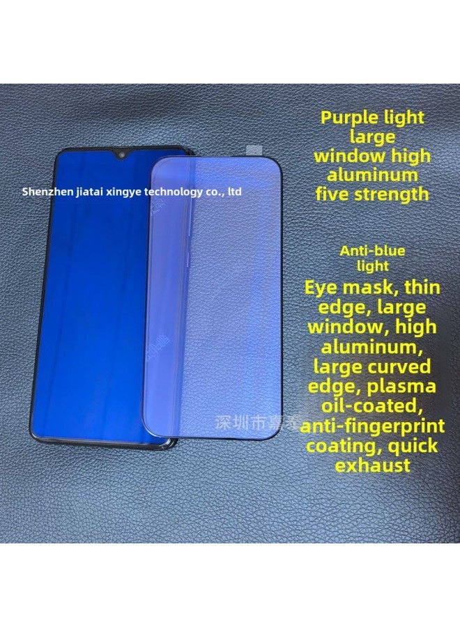 Applicable To Apple 14 Large Window Purple Light IPhone13pro High Aluminum Five Strong Anti Blue Light 12 11 XR 8Plus-Color:Purple Light Large Window High Aluminum Five Strong Black-Size:Apple 12PROMAX - Image 1
