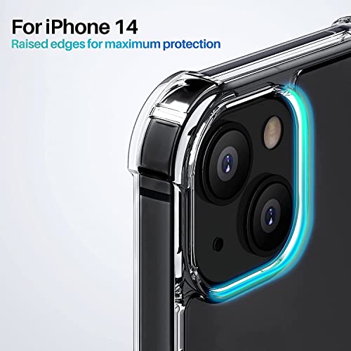 EGOTUDE Shockproof Transparent Hard Back Scratch Resistant Cover Shockproof Case for iPhone 14 / iPhone 13 (Clear) (Polycarbonate) - Image 5