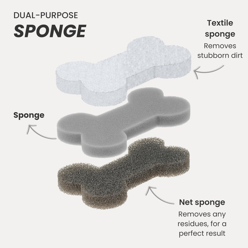 Vigar Pets Club Scrubber Sponge - Set of 4 Bone-Shaped Pet Bowl Cleaning Scrubber - Dish Sponges for Washing Pet Bowl - Non Scratch and Reusable, Gray - Image 3