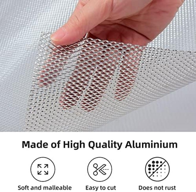 AggAuto 40"x13" Car Grill Mesh - Black Aluminum Alloy Rhombic Hole Bumper Grille Insert, Universal Fit - Image 5