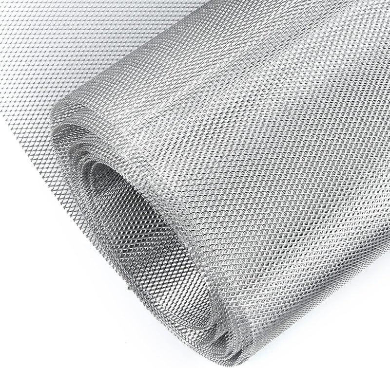 AggAuto 40"x13" Car Grill Mesh - Black Aluminum Alloy Rhombic Hole Bumper Grille Insert, Universal Fit - Image 1