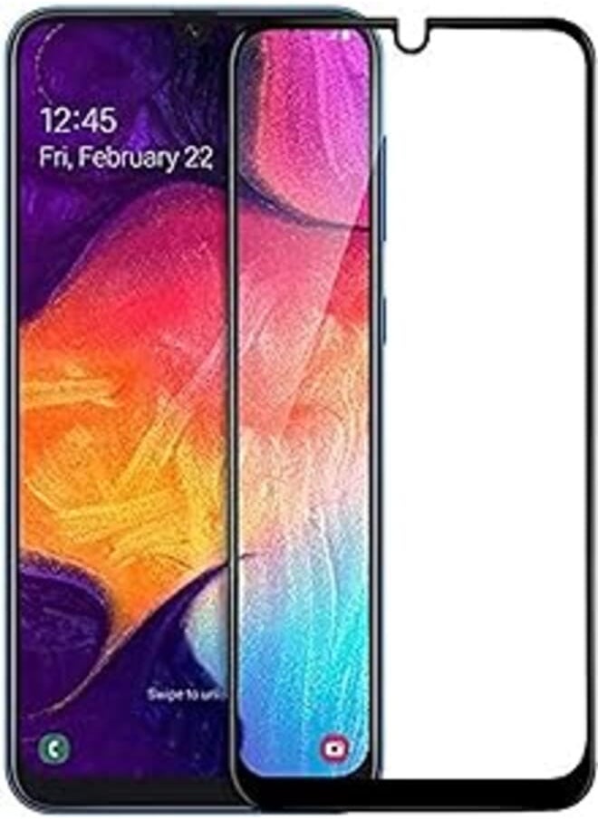 Lion Tempered Glass Screen 9H Full Glue Glass Protection For Samsung A30 - Black 