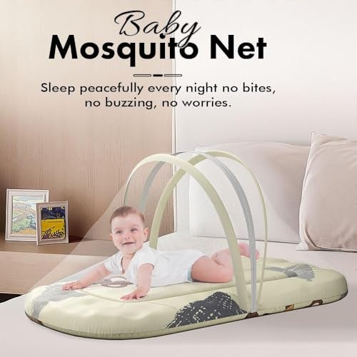 StarAndDaisy 3 in 1 Baby Mosquito net for Sleeping - Newborn, Infant Mosquito net for Newborn Baby/Soft and Comfortable Bed for 0-12 Months/Washable Cotton Design -Teddy Print - Image 3