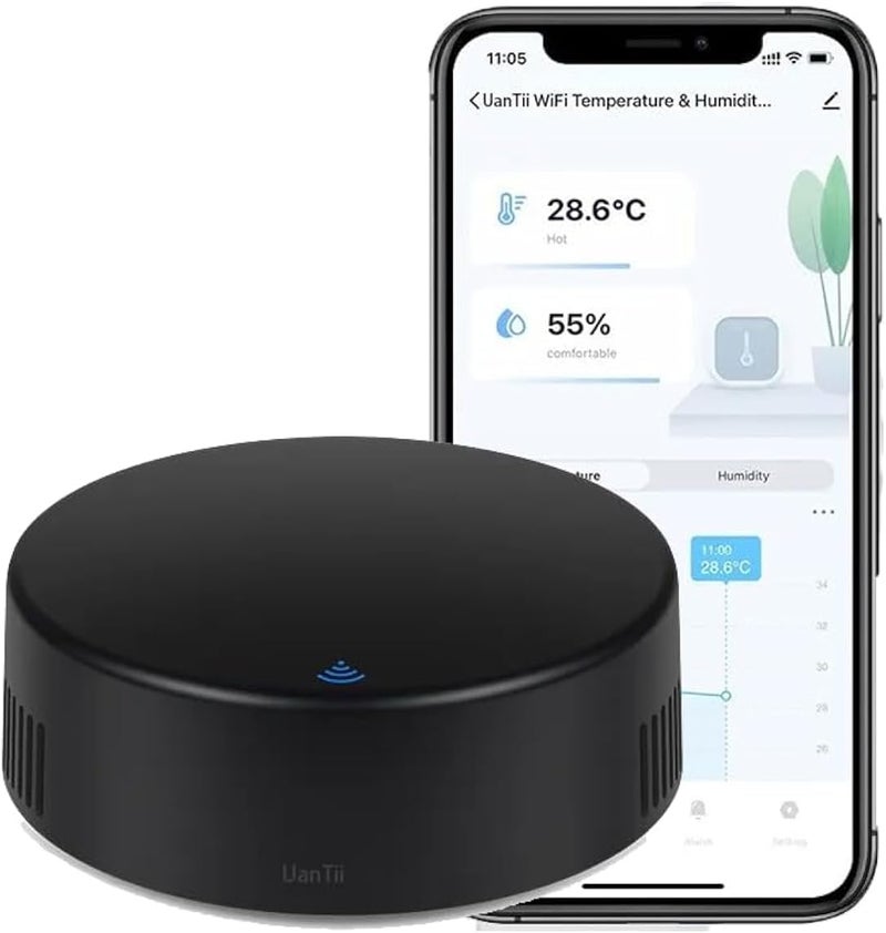 UanTii Tuya Smart IR Remote Control with Temperature Humidity, WiFi Universal Remote Controller,Smart AC Controller, Support Alexa and Works with Google Home (IR+TH) - Image 1