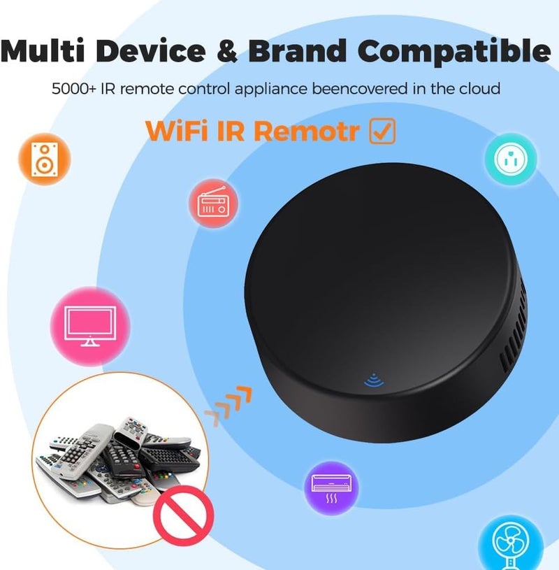 UanTii Tuya Smart IR Remote Control with Temperature Humidity, WiFi Universal Remote Controller,Smart AC Controller, Support Alexa and Works with Google Home (IR+TH) - Image 4