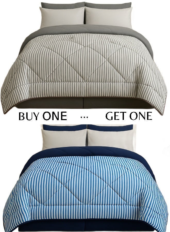 Tiba Buy One Get One Double Face Quilt  Striped Design - Image 1