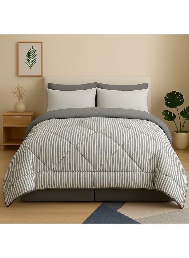 Tiba Buy One Get One Double Face Quilt  Striped Design - Image 3