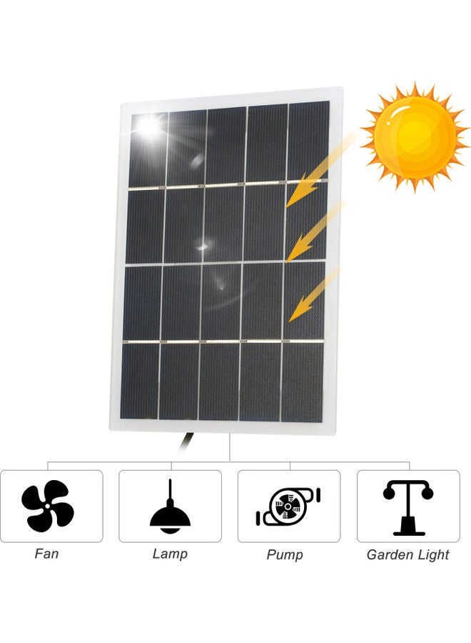 نيبمينينت 5V Solar Panel with DC Port Polycrystalline Silicon Cell Compatible For Garden Lamp Black - Image 5