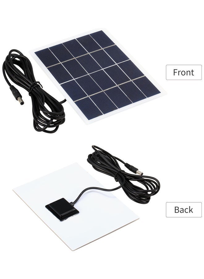 نيبمينينت 5V Solar Panel with DC Port Polycrystalline Silicon Cell Compatible For Garden Lamp Black - Image 2