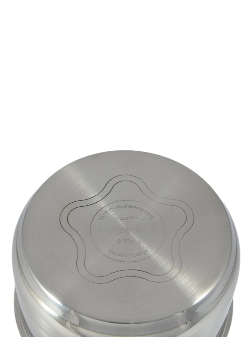 Astra طاجن أسترا 20x11 سم - سعة 3.5 لتر - فولاذ مقاوم للصدأ 18/10 كروم-نيكل - فضي - Image 3