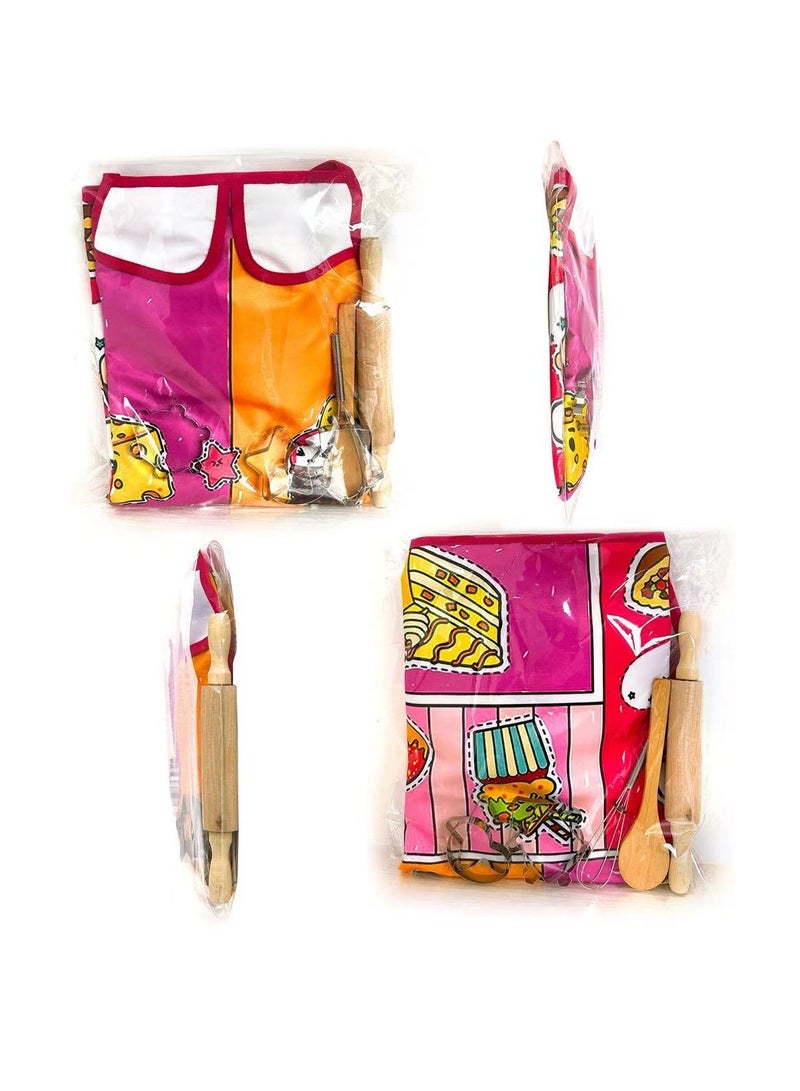 11-piece Cartoon Kids' Kitchen Cooking Play With Apron And Chef Hat Set, Chef uniform for kids, pretend play set - Image 4