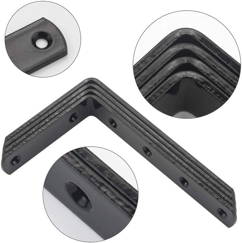 Metalick Wall Bracket L Shape with Screws Set of 4 Wall Floating Shelf Bracket Iron Shelf Brackets Metal Shelf Bracket Modern Shelf Bracket 6x4x1 - Image 3