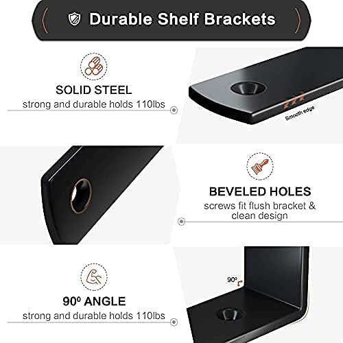 Metalick Wall Bracket L Shape with Screws Set of 4 Wall Floating Shelf Bracket Iron Shelf Brackets Metal Shelf Bracket Modern Shelf Bracket 6x4x1 - Image 4