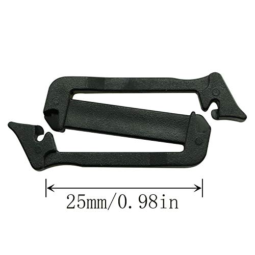 JCBIZ 8pcs Webbing Connecting Clip Black 25mm/ 1 Inch Webbing Connecting Clips Strap Buckle Tri Glides Slides Backpack Bag Clip - Image 5