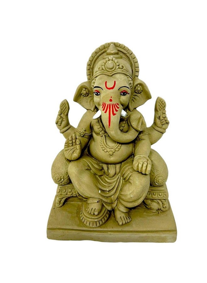 Suninow 100% Eco Friendly Clay Ganesh Idol for Ganesh Chaturthi 7.4 Inch | Water Soluble | Ganesh Chaturthi Idol | Clay Ganesha Idol, Multicolor (gi21) - Image 1