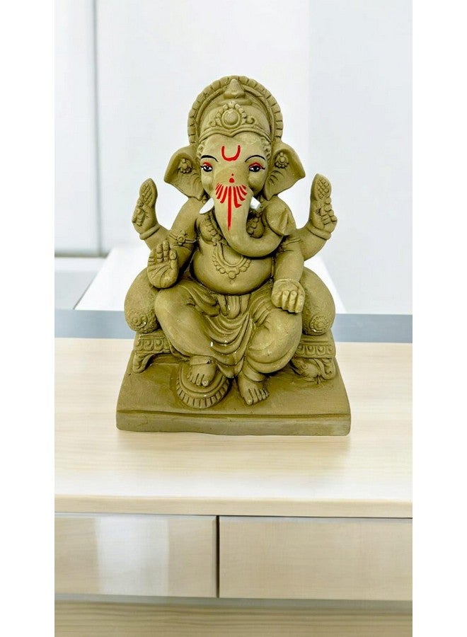 Suninow 100% Eco Friendly Clay Ganesh Idol for Ganesh Chaturthi 7.4 Inch | Water Soluble | Ganesh Chaturthi Idol | Clay Ganesha Idol, Multicolor (gi21) - Image 5