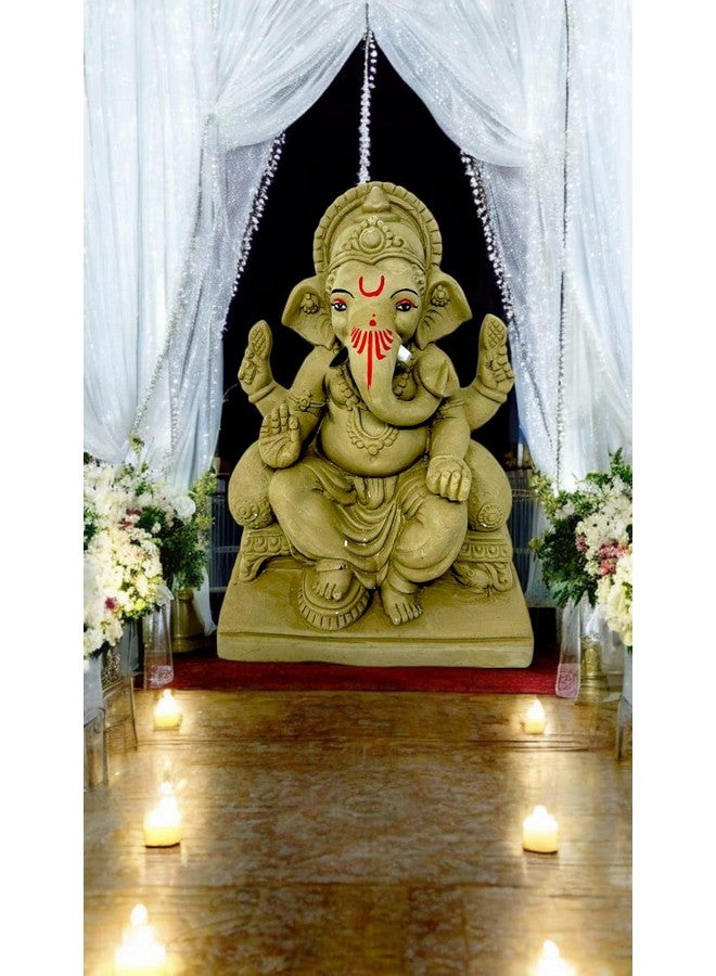 Suninow 100% Eco Friendly Clay Ganesh Idol for Ganesh Chaturthi 7.4 Inch | Water Soluble | Ganesh Chaturthi Idol | Clay Ganesha Idol, Multicolor (gi21) - Image 2