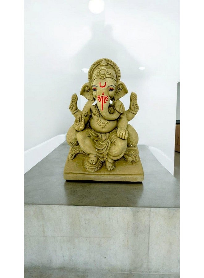 Suninow 100% Eco Friendly Clay Ganesh Idol for Ganesh Chaturthi 7.4 Inch | Water Soluble | Ganesh Chaturthi Idol | Clay Ganesha Idol, Multicolor (gi21) - Image 3
