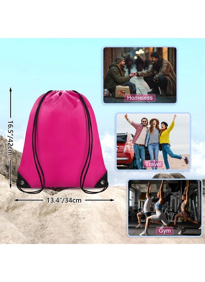 Grneric Grneric Drawstring Backpack Bulk 42 Pcs String Backpack Drawstring Bags Cinch Bag Sackpack for Men Women Gym 14 Colors  - Image 2