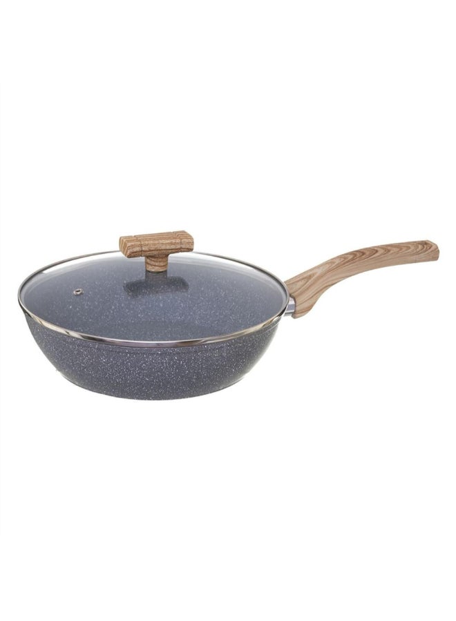 Five Simply Smart Nature Forged Aluminium Saute Pan with Lid Grey and Beige 24cm 111010A - Image 1