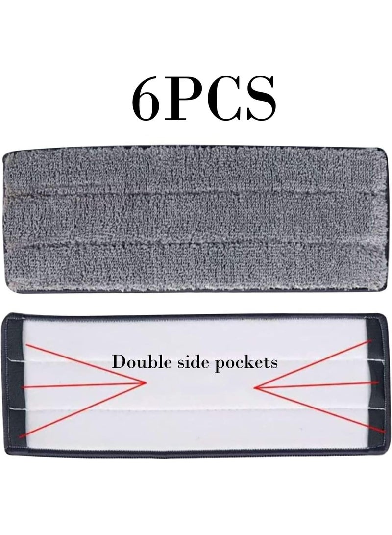 Pack of 6 Mop Pads Mop Cloth Flat Replacement Mop Microfibre Cloth Wet Dry Use Washable & Reusable for Cleaning Bedrooms, Household Windows and Shower Bath - Image 4