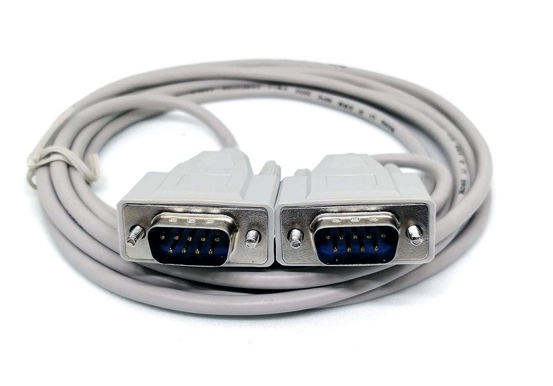 MESHIV كابل تسلسلي DB9 منفذ COM ذكر إلى ذكر RS232 مباشر 9 دبابيس (أبيض - 10 متر) - Image 1