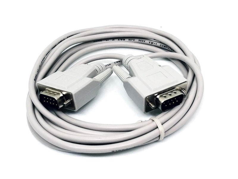 MESHIV كابل تسلسلي DB9 منفذ COM ذكر إلى ذكر RS232 مباشر 9 دبابيس (أبيض - 10 متر) - Image 5