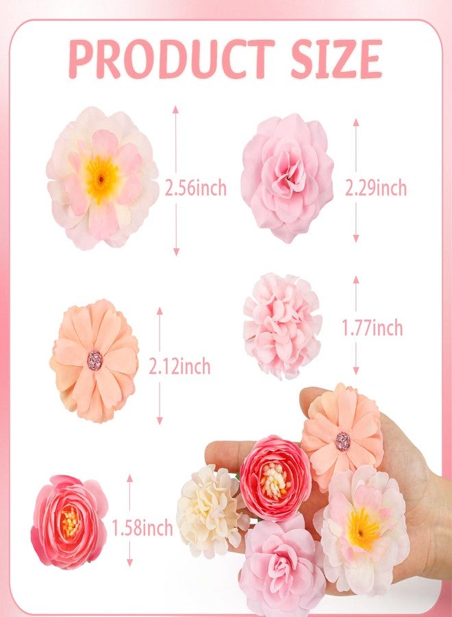 ATTGREAT Fake Flower Heads Mini Artificial Flower Bulk 110 Pcs Silk Flowers for Hair 3D Faux Flower for Decoration Fabric Daisy Buds Rose Floral for Crafts Wedding Party Cake Baby Shower Home Decor, Pink - Image 2