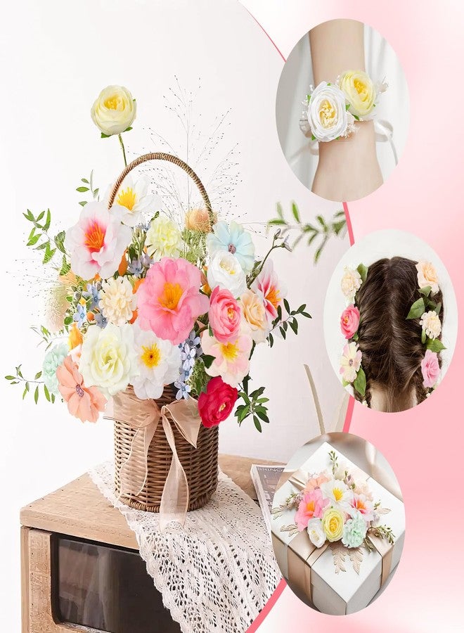 ATTGREAT Fake Flower Heads Mini Artificial Flower Bulk 110 Pcs Silk Flowers for Hair 3D Faux Flower for Decoration Fabric Daisy Buds Rose Floral for Crafts Wedding Party Cake Baby Shower Home Decor, Pink - Image 3