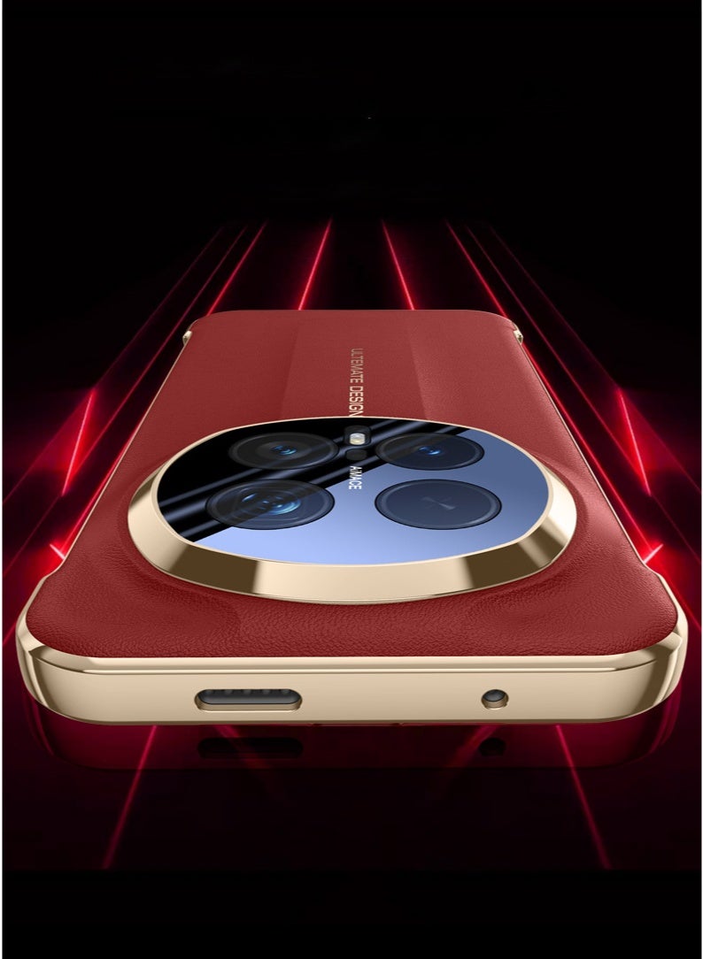 general Cover for Honor Magic 8 Pro, Full Lens Protection Leather Electroplated Case No Border Ultra Slim Shockproof Shell - Image 2