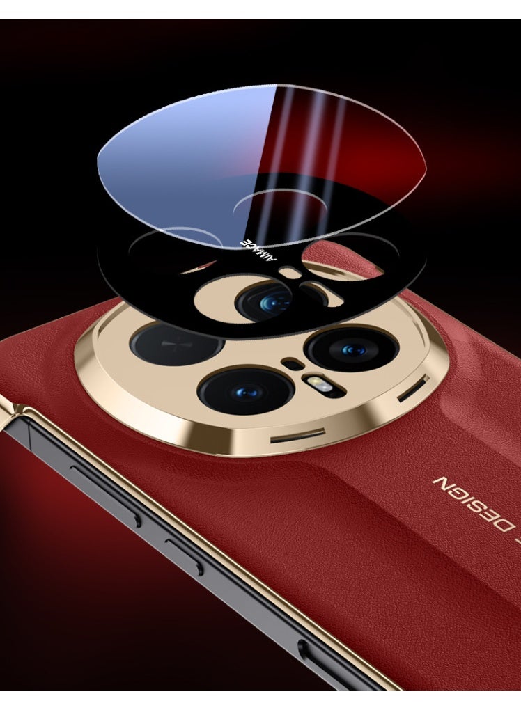 general Cover for Honor Magic 8 Pro, Full Lens Protection Leather Electroplated Case No Border Ultra Slim Shockproof Shell - Image 4